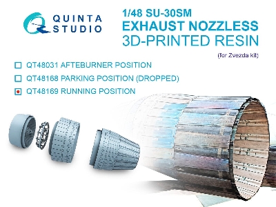 Sukhoi Su-30 Sm - Exhaust Nozzles / Engines Running (For Zvezda Kits / 3d-printed) - zdjęcie 1