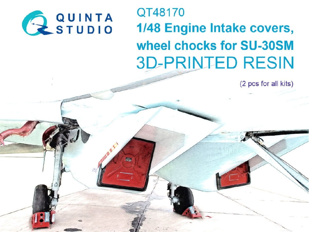 Sukhoi Su-30 Sm - Engine Intake Covers & Wheel Chocks (For Zvezda Kits / 3d-printed) - zdjęcie 1
