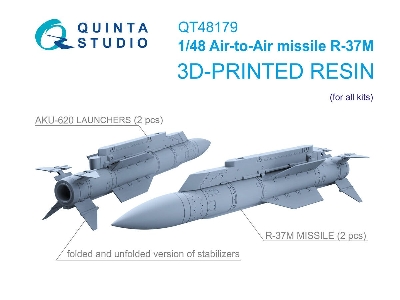 R-37m Air-to-air Missiles With Launchers - 3d-printed (2 Pcs / For All Kits) - zdjęcie 1