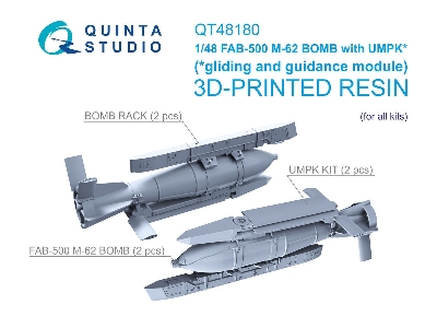 Fab-500 M-62 With Umpk Guided Glide Bombs - 3d-printed (2 Pcs / For All Kits) - zdjęcie 1