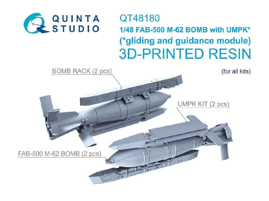 Fab-500 M-62 With Umpk Guided Glide Bombs - 3d-printed (2 Pcs / For All Kits) - zdjęcie 1