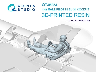 Male Pilot Sitting In Su-31 (1 Figure 3d-printed / For Quinta Models Kits) - zdjęcie 1