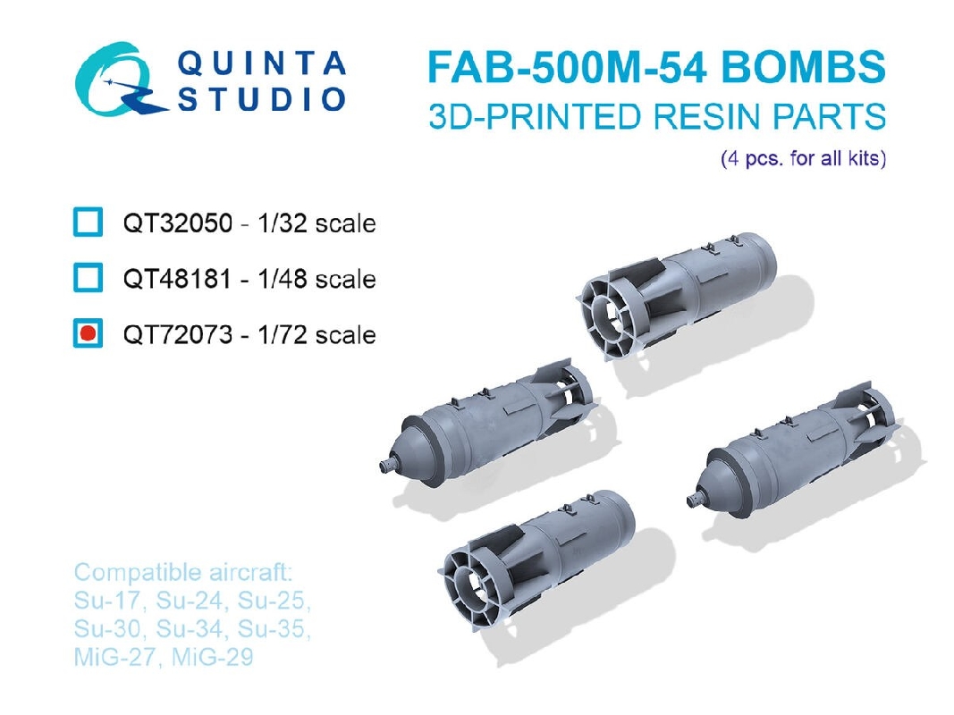 Fab-500 M-54 Bombs - 3d-printed (4 Pcs / For All Kits) - zdjęcie 1