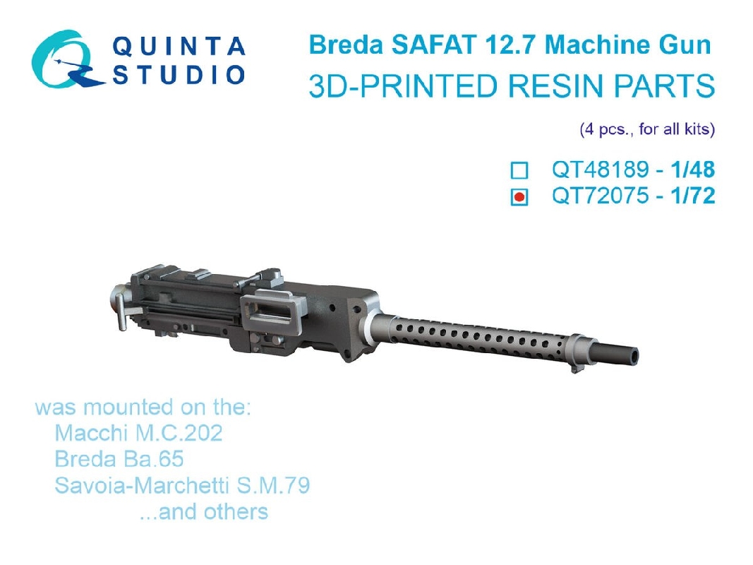 Italian Wwii Machine Gun Breda Safat 12.7 Mm - 3d-printed (4 Pcs / For All Kits) - zdjęcie 1