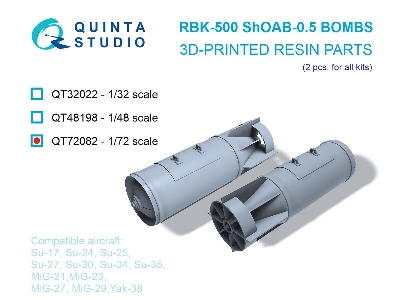 Rbk-500 Shoab-0.5 Bombs - 3d-printed (2 Pcs / For All Kits) - zdjęcie 1