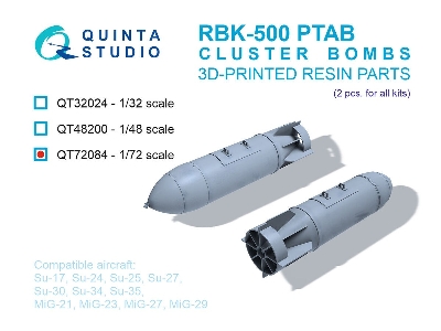 Rbk-500 Ptab Cluster Bombs - 3d-printed (2 Pcs / For All Kits) - zdjęcie 1
