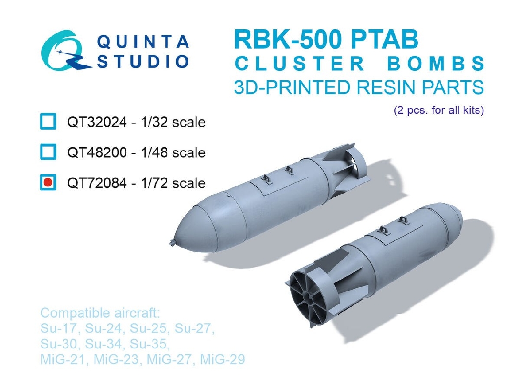 Rbk-500 Ptab Cluster Bombs - 3d-printed (2 Pcs / For All Kits) - zdjęcie 1
