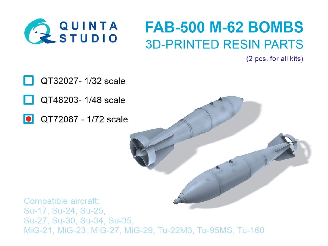 Fab-500 M-62 Bombs - 3d-printed (2 Pcs / For All Kits) - zdjęcie 1
