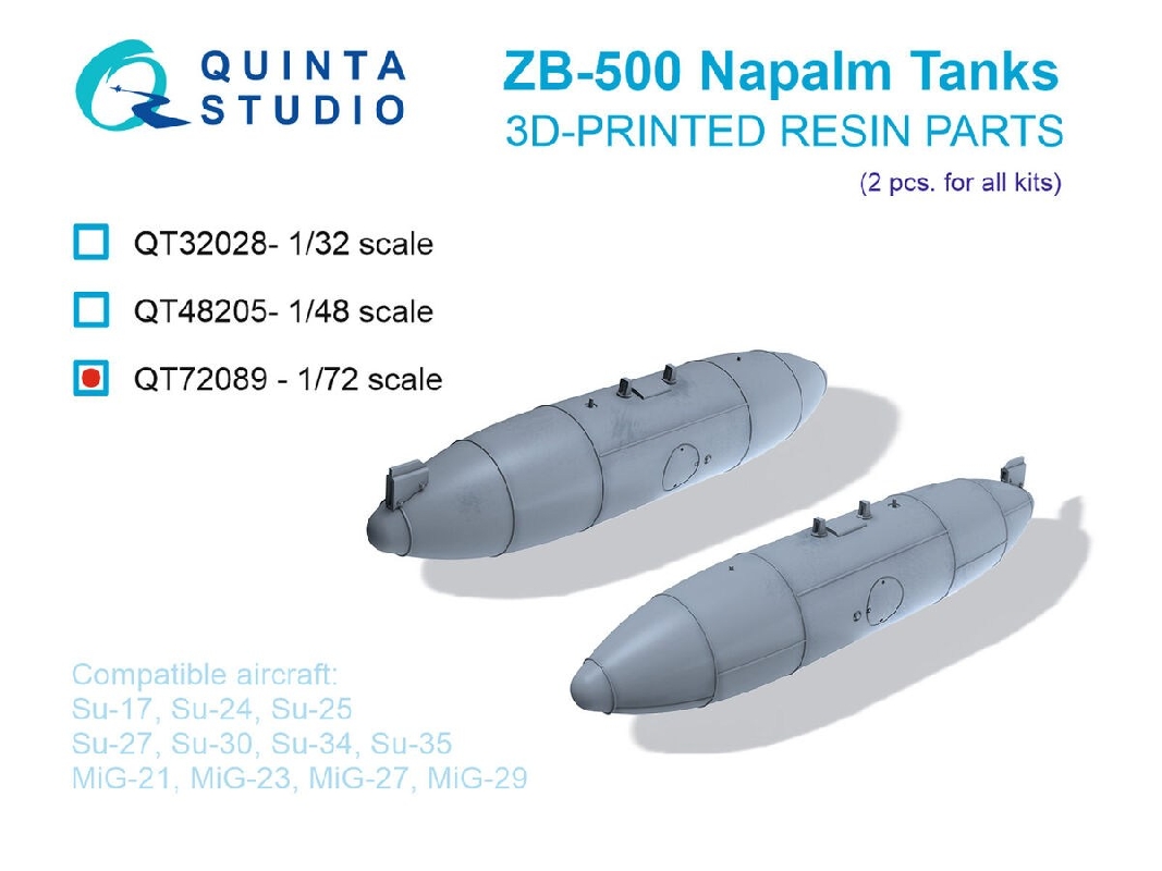 Zb-500 Napalm Tanks - 3d-printed (2 Pcs / For All Kits) - zdjęcie 1