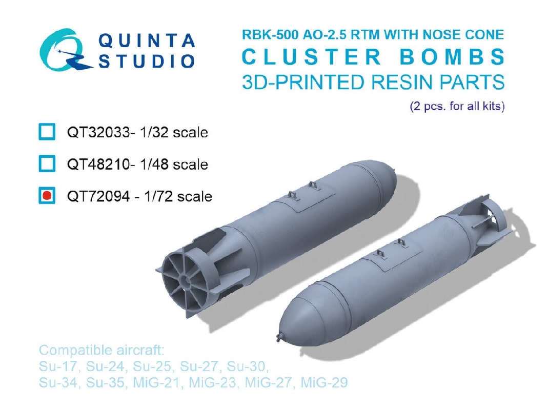 Rbk-500 Ao-2.5 Rtm Version With Nose Fairing - 3d-printed (2 Pcs / For All Kits) - zdjęcie 1