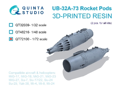 Ub-32a-73 Rocket Pods 2 Pcs (For All Kits / 3d-printed) - zdjęcie 1