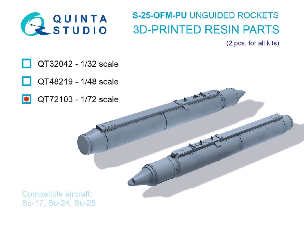 S-25-ofm-pu Unguided Rockets - 3d-printed (2 Pcs / For All Kits) - zdjęcie 1