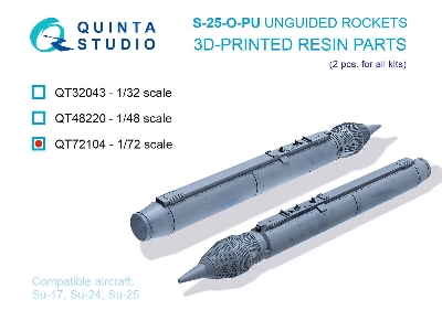 S-25-o-pu Unguided Rockets - 3d-printed (2 Pcs / For All Kits) - zdjęcie 1