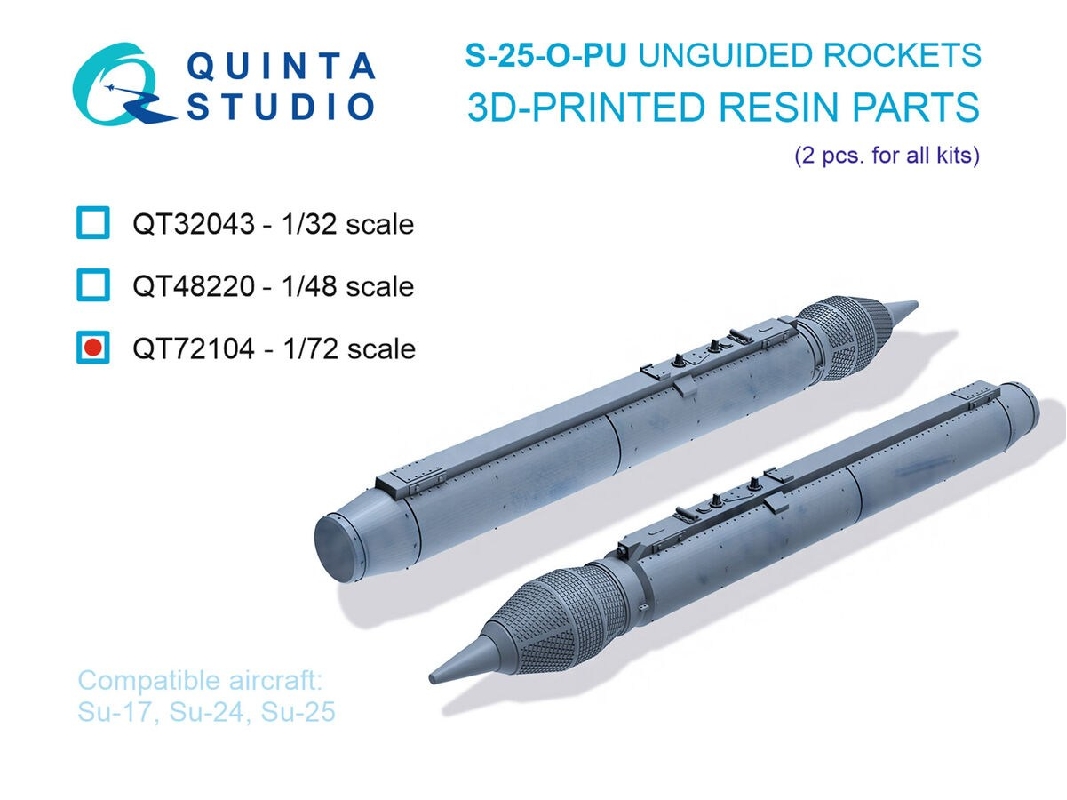 S-25-o-pu Unguided Rockets - 3d-printed (2 Pcs / For All Kits) - zdjęcie 1