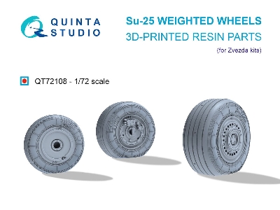 Sukhoi Su-25 - Wheighted Wheels (For Zvezda Kits / 3d-printed) - zdjęcie 1