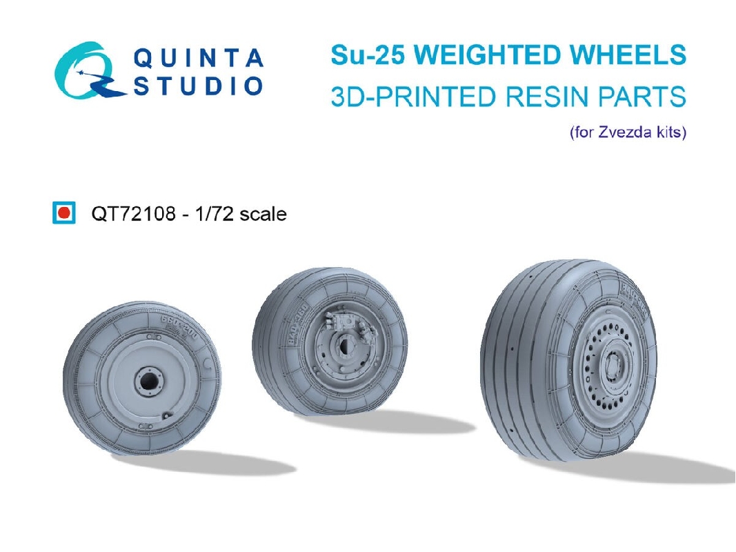 Sukhoi Su-25 - Wheighted Wheels (For Zvezda Kits / 3d-printed) - zdjęcie 1