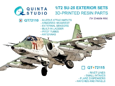 Sukhoi Su-25 - Exterior Set Part 1 (For Zvezda Kits / 3d-printed) - zdjęcie 1