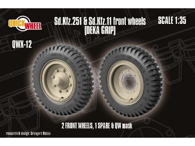 Sd.Kfz. 251 & 11 - Front Wheels (Deka Grip) - zdjęcie 1