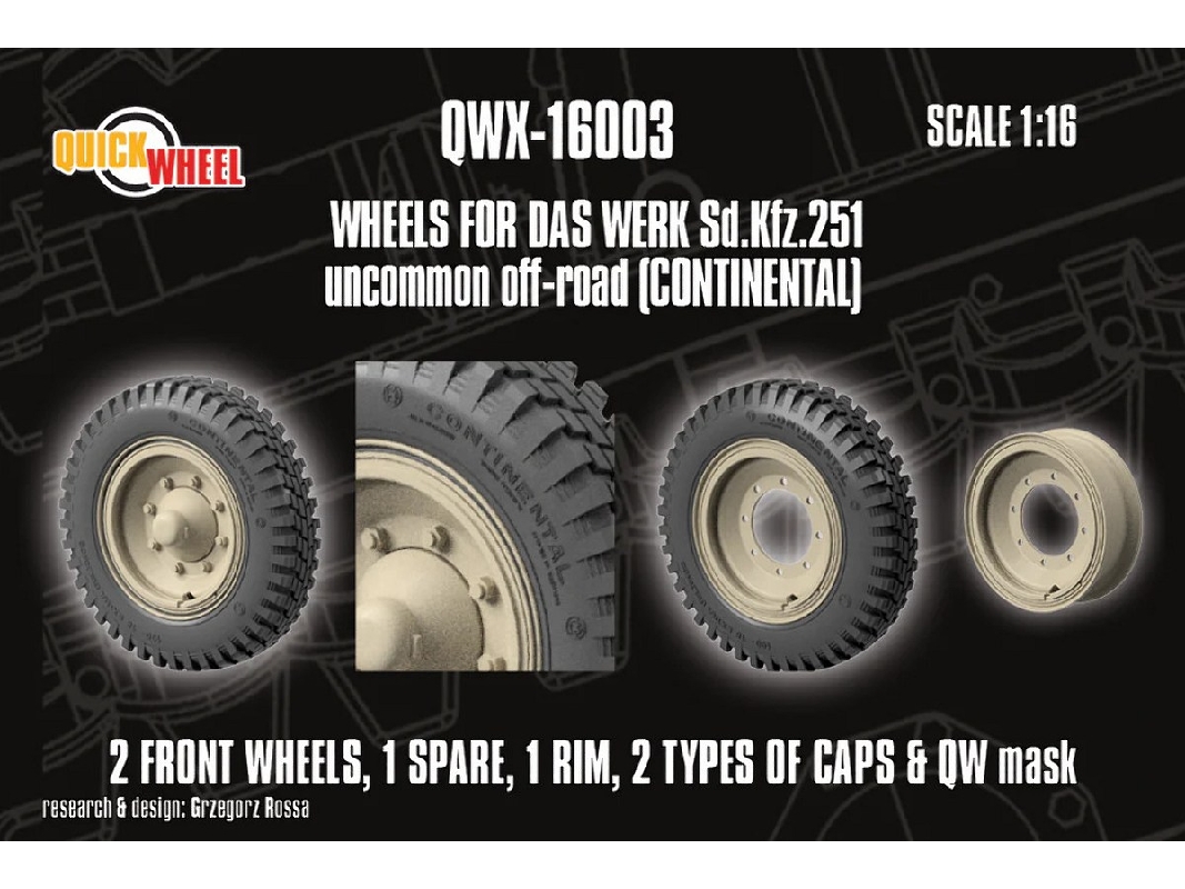Sd.Kfz. 251 - Wheels Uncommon Off-road (Continental / For Das Werk Kits) - zdjęcie 1
