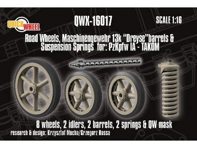 Pz.Kpfw. I Ausf. A - Road Wheels, Mg13k With Dreyse Barrels & Suspension Springs (For Takom Kits) - zdjęcie 1