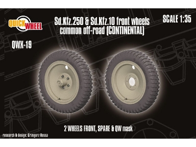 Sd.Kfz. 250 & 10 - Front Wheels Common Off-road (Continental) - zdjęcie 1