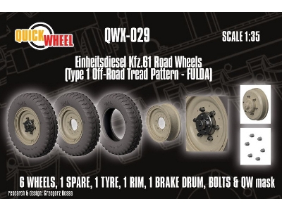 Einheitsdiesel Kfz. 61 - Road Wheels (Type 1 Off-road Tread Pattern - Fulda) - zdjęcie 1