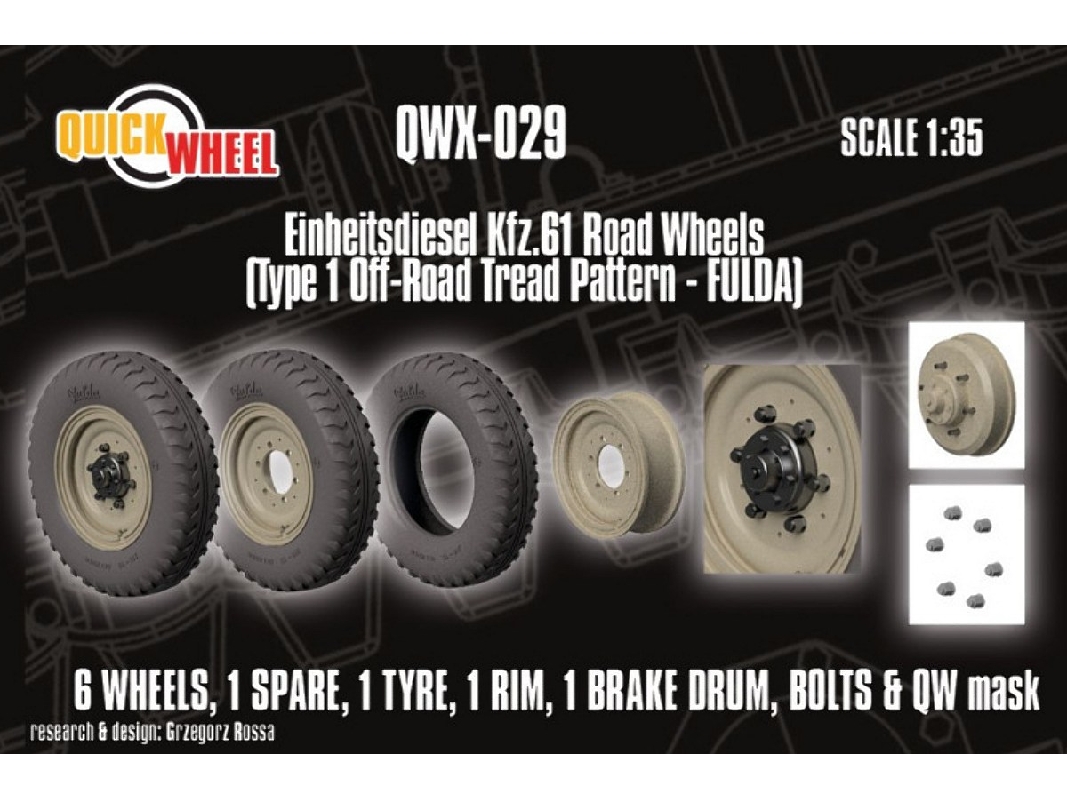 Einheitsdiesel Kfz. 61 - Road Wheels (Type 1 Off-road Tread Pattern - Fulda) - zdjęcie 1