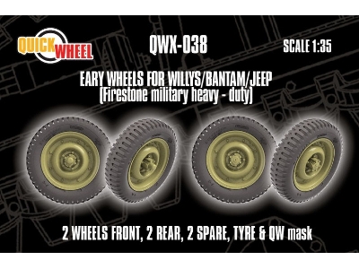 Willys / Bantam / Jeep - Early Wheels (Firestone Military Heavy Duty) - zdjęcie 1