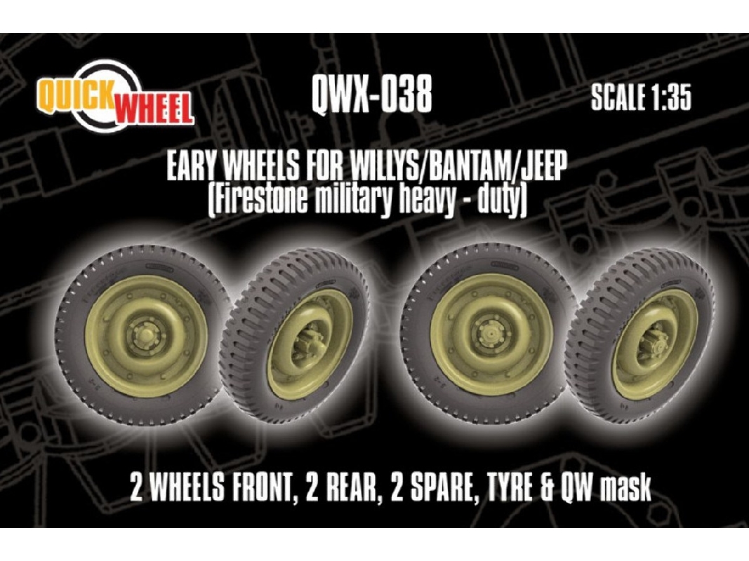 Willys / Bantam / Jeep - Early Wheels (Firestone Military Heavy Duty) - zdjęcie 1
