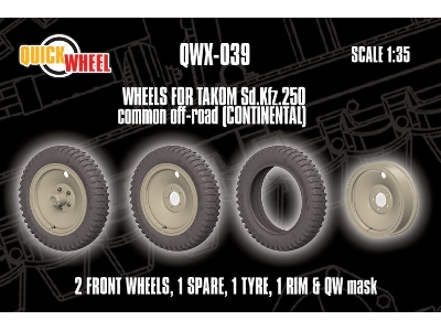 Sd.Kfz. 250 - Wheels Common Off-road (Continental / For Takom Kits) - zdjęcie 1