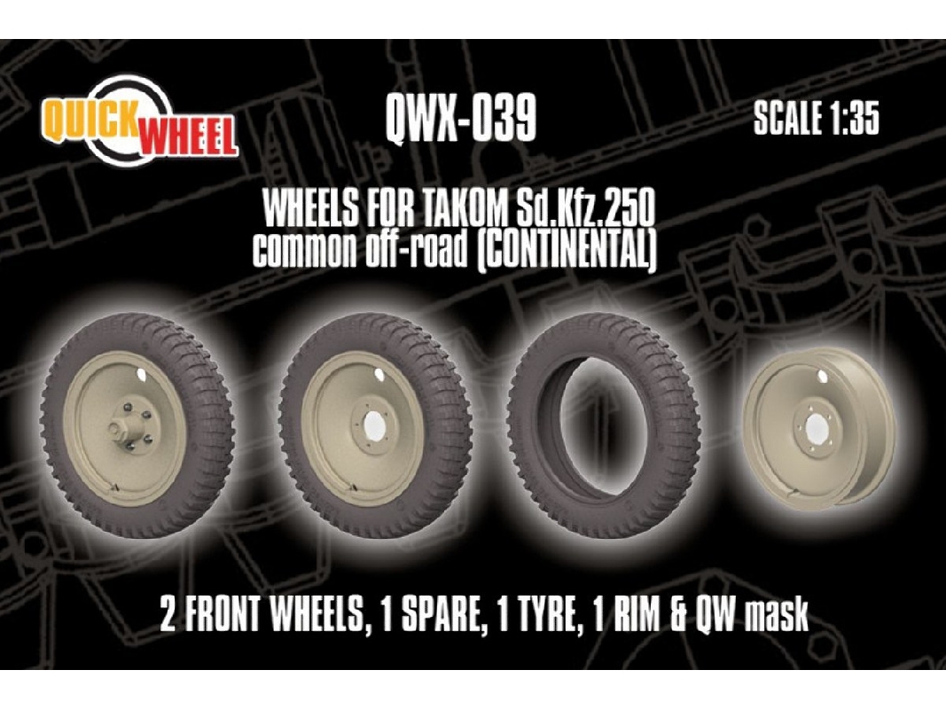 Sd.Kfz. 250 - Wheels Common Off-road (Continental / For Takom Kits) - zdjęcie 1
