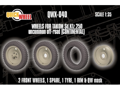 Sd.Kfz. 250 - Wheels Uncommon Off-road (Continental / For Takom Kits) - zdjęcie 1