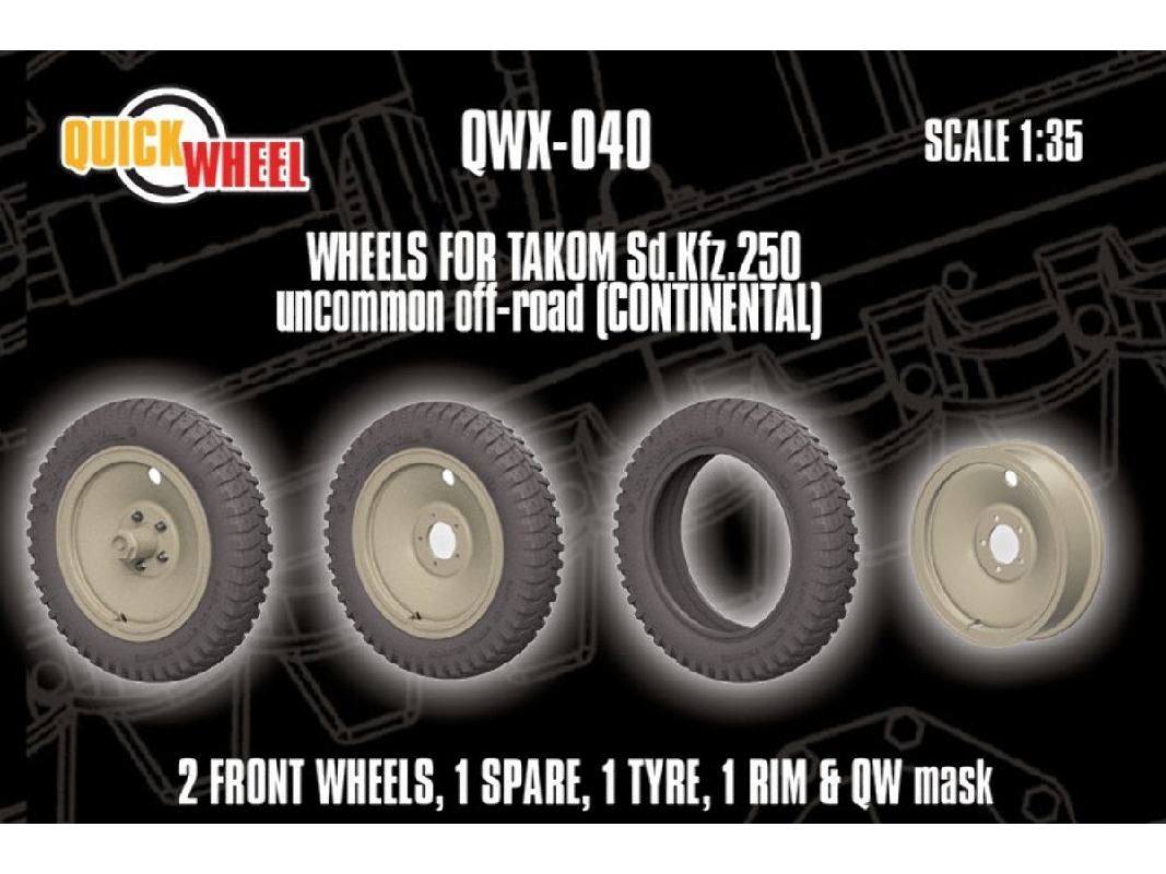 Sd.Kfz. 250 - Wheels Uncommon Off-road (Continental / For Takom Kits) - zdjęcie 1