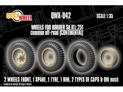 Sd.Kfz. 251 - Wheels Common Off-road (Continental / For Border Models Kits) - zdjęcie 1