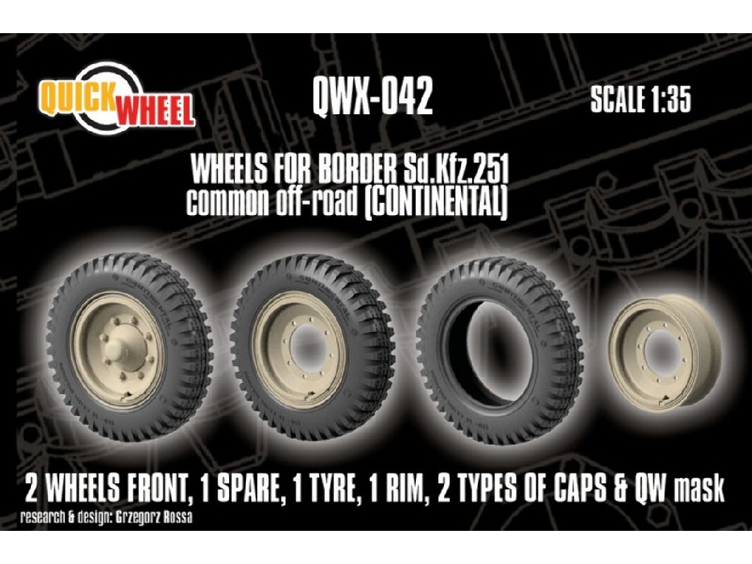 Sd.Kfz. 251 - Wheels Common Off-road (Continental / For Border Models Kits) - zdjęcie 1