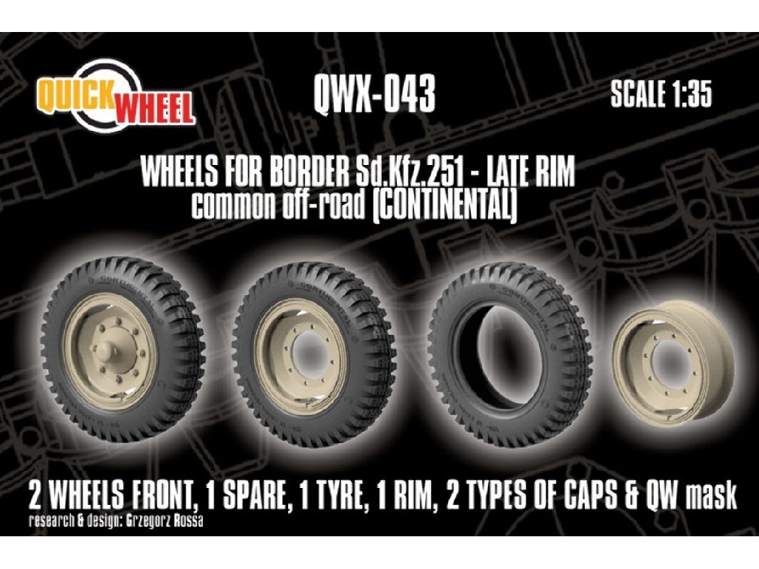 Sd.Kfz. 251 - Late Rim Wheels Common Off-road (Continental / For Border Models Kits) - zdjęcie 1