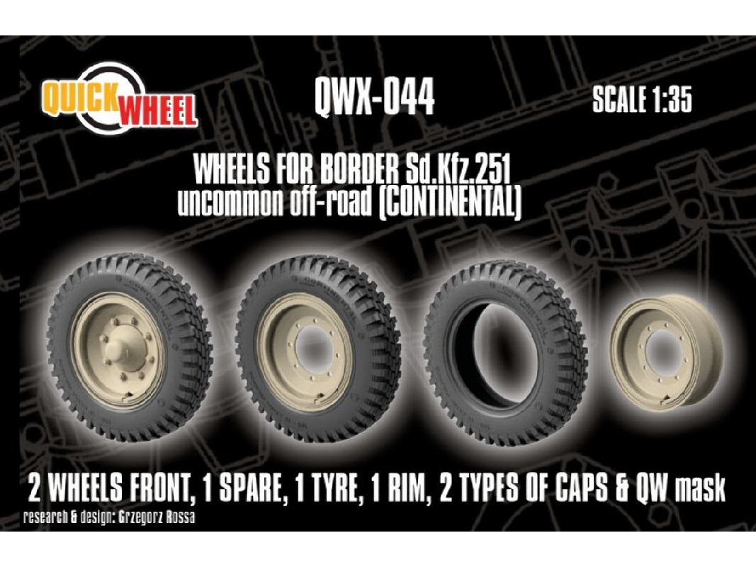 Sd.Kfz. 251 - Wheels Uncommon Off-road (Continental / For Border Models Kits) - zdjęcie 1
