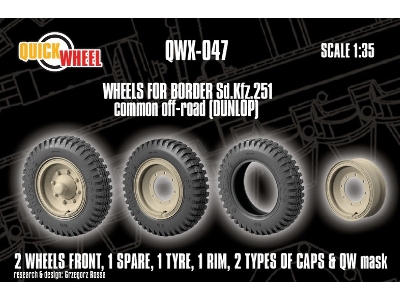 Sd.Kfz. 251 - Wheels Common Off-road (Dunlop / For Border Models Kits) - zdjęcie 1