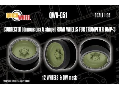 Bmp-3 - Corrected Road Wheels 12 Wheels & Qw Mask (For Trumpeter Kits) - zdjęcie 1