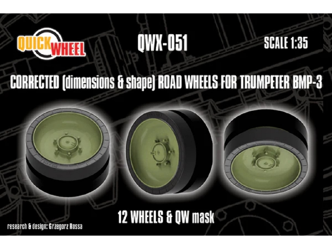 Bmp-3 - Corrected Road Wheels 12 Wheels & Qw Mask (For Trumpeter Kits) - zdjęcie 1
