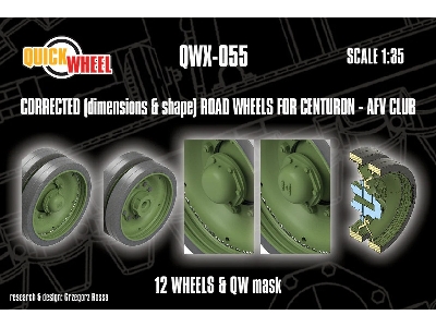 Centurion - Corrected Road Wheels 12 Wheels & Qw Mask (For Afv Club Kits) - zdjęcie 1