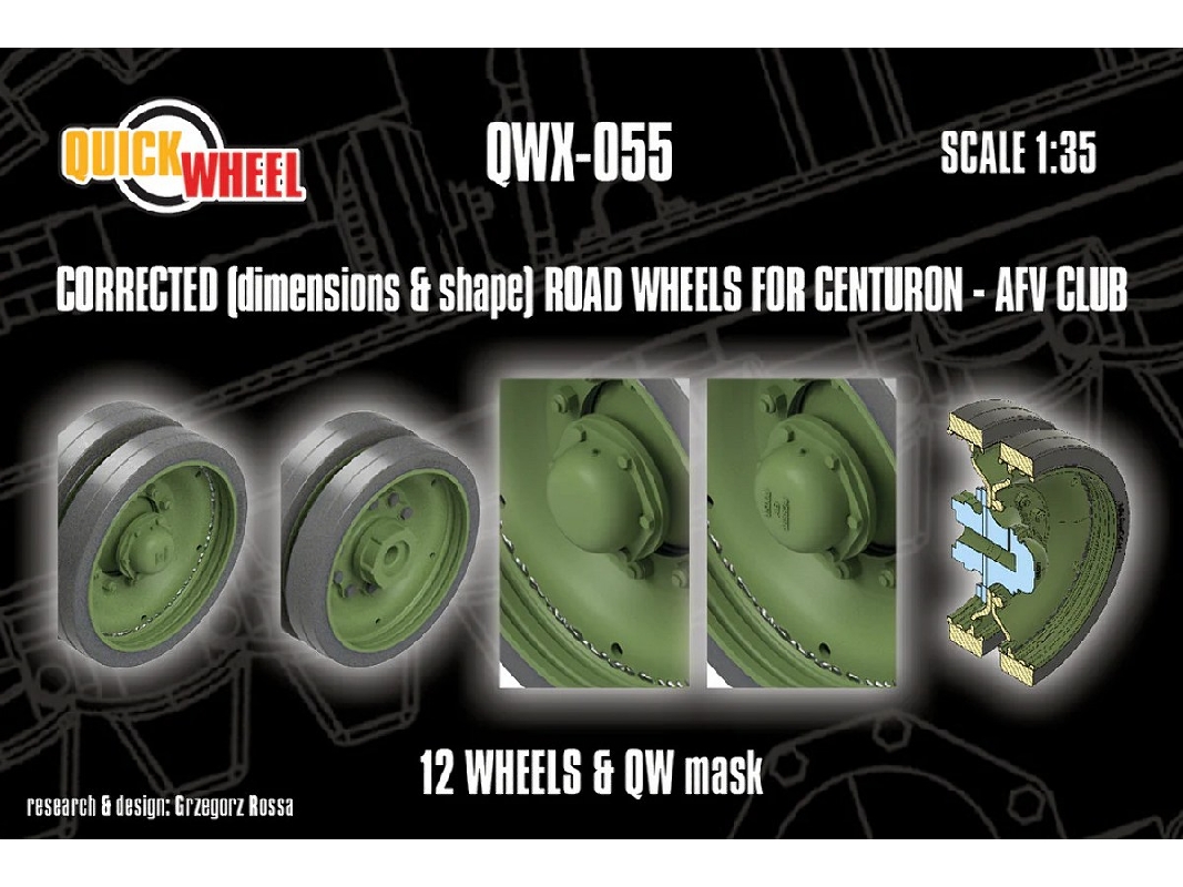 Centurion - Corrected Road Wheels 12 Wheels & Qw Mask (For Afv Club Kits) - zdjęcie 1