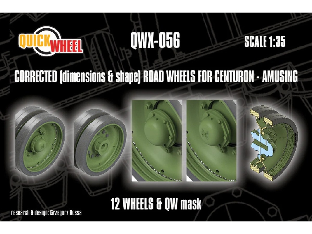 Centurion - Corrected Road Wheels 12 Wheels & Qw Mask (For Amusing Hobby Kits) - zdjęcie 1