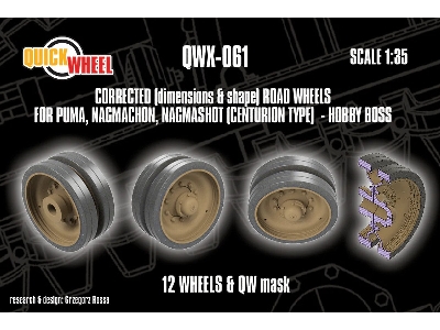 Puma, Nagmachon And Nagmashot (Centurion Type) - Corrected Road Wheels 12 Wheels & Qw Mask (For Hobby Boss Kits) - zdjęcie 8