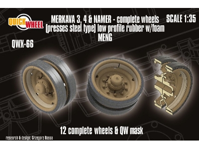 Merkava 3 And 4 / Namer - Corrected Road Wheels (Pressed Steel) (For Meng kits) - zdjęcie 1