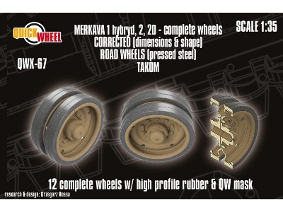 Merkava 1 Hybrid / 2 And 2d - Corrected Road Wheels (Pressed Steel) (For Takom Kits) - zdjęcie 1