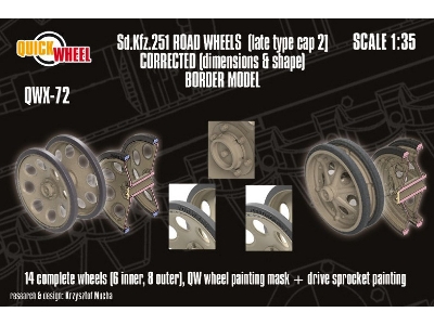 Sd.Kfz. 251 - Corrected Road Wheels (Late Type Cap 2) (For Border Kits) - zdjęcie 1