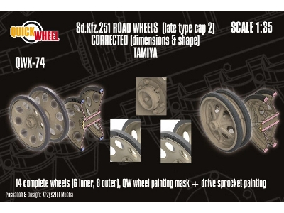 Sd.Kfz. 251 - Corrected Road Wheels (Late Type Cap 2) (For Tamiya Kits) - zdjęcie 1