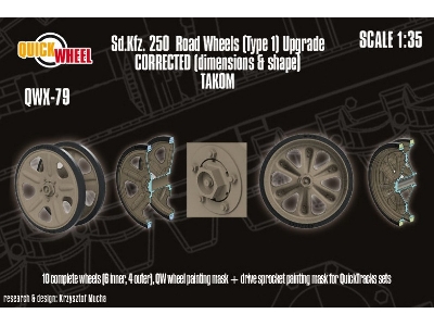 Sd.Kfz. 250 - Corrected Road Wheels (Type 1) (For Takom Kits) - zdjęcie 1
