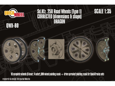 Sd.Kfz. 250 - Corrected Road Wheels (Type 1)Â (For Dragon Kits) - zdjÄ™cie 1